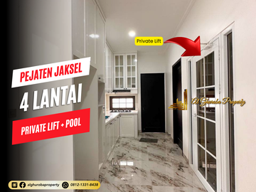 RUMAH MEWAH 4 LANTAI DENGAN PRIVATE POOL DEKAT PANCORAN KALIBATA JAKARTA SELATAN