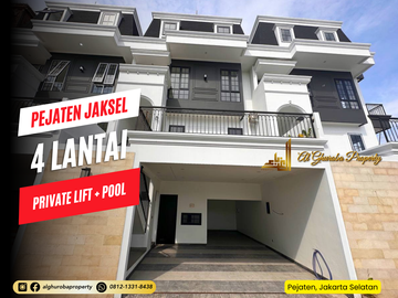 RUMAH MEWAH STRATEGIS 4 LANTAI MURAH PLUS PRIVATE POOL AKSES MUDAH KE SCBD SUDIRMAN JAKARTA