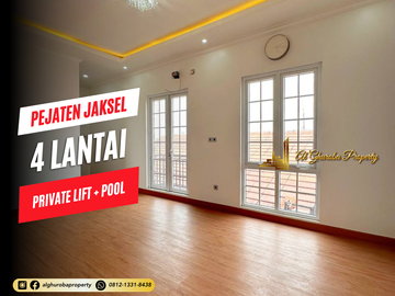 RUMAH MEWAH STRATEGIS 4 LANTAI MURAH PLUS PRIVATE POOL AKSES MUDAH KE SCBD SUDIRMAN JAKARTA