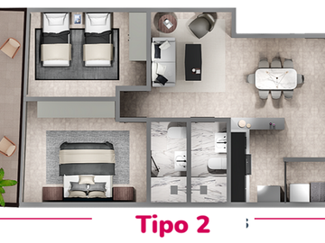 Tu departamento en la Calle de Monterrey, Roma Sur 68 m2. de construcción, 2 recámaras, 2 baños, 1 estacionamiento