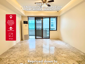 Spacious and Homey 165 sqm. 3 Bedroom Unit For Sale at Parc Regent HV dela Costa Salcedo Village near Makati Avenue