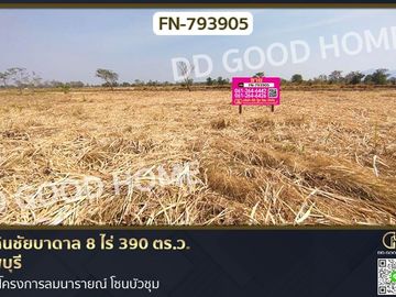 FN-793905 Chai Badan land 8 rai 390 sq.w. Lopburi near Lom Narai project, Buachum zone