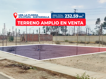 Se Vende Amplio Terreno 232 m² en Urb. La Florida de Ica