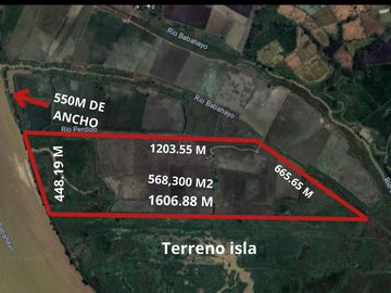 VENTA 568,300m2 en La Isla pertenece al Cantón Yaguachi muy cerca del Sector Nuevo Samborondon y de la Vía Al Pan- Samborondon