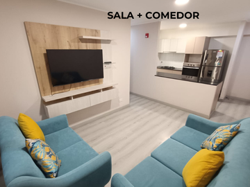 🏡 ¡ALQUILO DEPARTAMENTO SEMIAMOBLADO CON 3 DORMITORIOS CON BALCÓN CON VISTA INTERNA DENTRO DE EDIFICIO MODERNO FRENTE A CIRCUITO MÁGICO DEL AGUA!