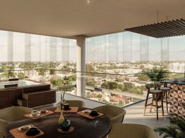 Departamento de lujo en casona restaurada con amenidades venta, Centro Merida