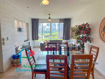 Departamento en renta mensual en contrato anual con vista al campo de golf