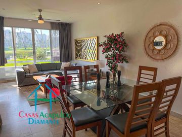 Departamento en renta mensual en contrato anual con vista al campo de golf