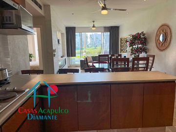 Departamento en renta mensual en contrato anual con vista al campo de golf