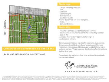 VENTA DE CASA EN CONDADO DEL VALLE SEC. BELARDIA MOD. ALBA