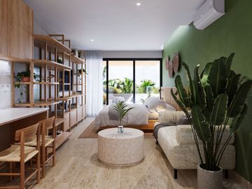 Estudio a dos calles del mar en Playa del Carmen