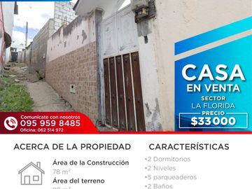 CASA EN VENTA LA FLORIDA, IBARRA