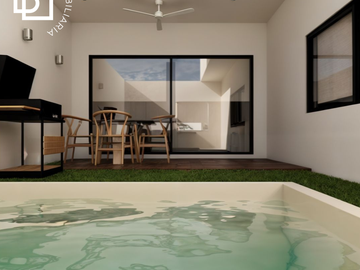 Preciosa casa en venta con alberca y recamara en planta baja en Mérida Yucatán