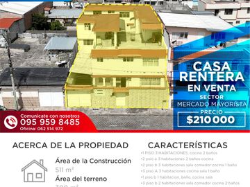 CASA RENTERA EN VENTA SECTOR MERCADO MAYORISTA