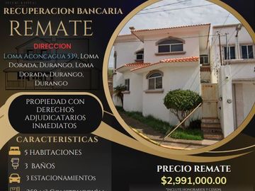 Propiedad de oportunidad, Paseo loma dorada, Durango