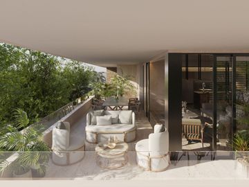 Departamento exclusivo, campo de golf, club de playa, venta, Playa del Carmen