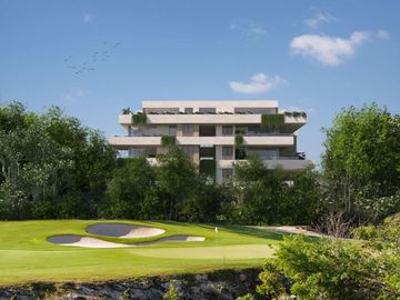 Departamento exclusivo, campo de golf, club de playa, venta, Playa del Carmen