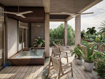 PENTHOUSE DE LUJO, DISEÑO LOCK OFF, PRE VENTA, ALBERCA PRIVADA, ROOF TOP CON VISTA A LA LAGUNA DE BACALAR, COSTERA BACALAR