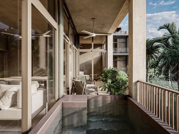 PENTHOUSE DE LUJO, DISEÑO LOCK OFF, PRE VENTA, ALBERCA PRIVADA, ROOF TOP CON VISTA A LA LAGUNA DE BACALAR, COSTERA BACALAR