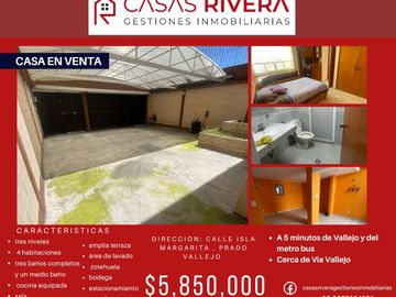 SE VENDE BONITA CASA GRANDE EN PRADO VALLEJO