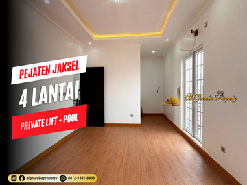RUMAH MEWAH 4 LANTAI ADA KOLAM RENANG DAN LIFT PEJATEN KALIBATA JAKARTA SELATAN
