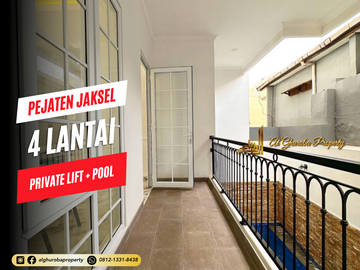 RUMAH MEWAH 4 LANTAI ADA KOLAM RENANG DAN LIFT PEJATEN KALIBATA JAKARTA SELATAN