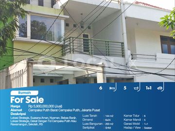 Rumah Cempaka Putih Barat Cempaka Putih, Jakarta Pusat