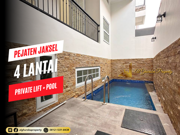 RUMAH MEWAH 4 LANTAI ADA KOLAM RENANG BISA TAMBAH LIFT PEJATEN KALIBATA JAKARTA SELATAN