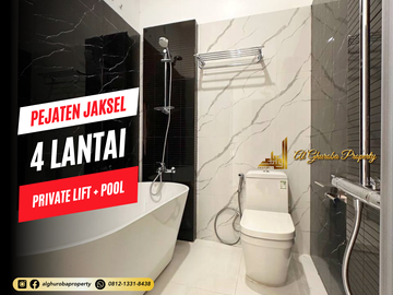 RUMAH MEWAH 4 LANTAI ADA KOLAM RENANG BISA TAMBAH LIFT PEJATEN KALIBATA JAKARTA SELATAN