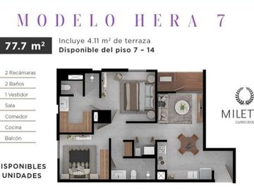 Departamento en venta en Torre Miletto Modelo Hera 7 D8