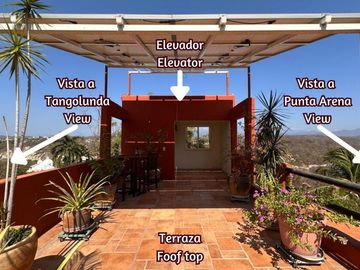 Casa con vista al mar, alberca, elevador, en venta Residencial Conejos Huatulco