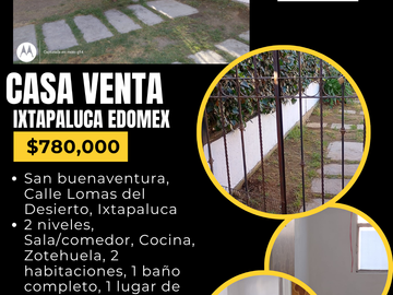 CASA/VENTA/IXTAPALUCA, SAN BUENAVENTURA