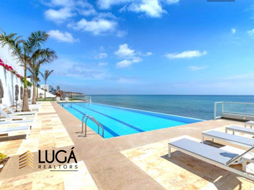 Departamento primera línea al mar 3 dormitorios amoblado en renta, sector playa murciélago, cerca al Mall del Pacífico, Manta, Ecuador