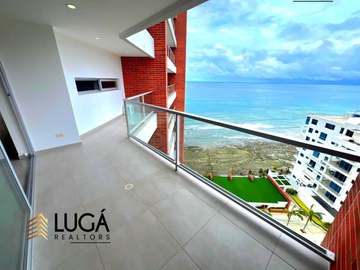Departamento primera línea al mar 3 dormitorios amoblado en renta, sector playa murciélago, cerca al Mall del Pacífico, Manta, Ecuador