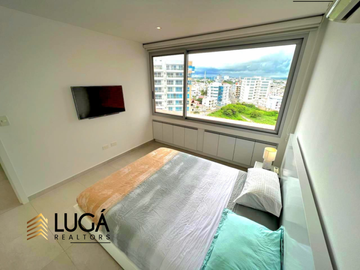 Departamento primera línea al mar 3 dormitorios amoblado en renta, sector playa murciélago, cerca al Mall del Pacífico, Manta, Ecuador