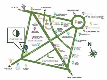 𝗢𝗡𝗘 𝗗𝗘𝗟𝗧𝗔 𝗧𝗘𝗥𝗥𝗔𝗖𝗘𝗦 Studio Condo in West Ave.,Quezon City near Fisher Mall, Solaire, Timog, Trinoma, MRT, Vertis North