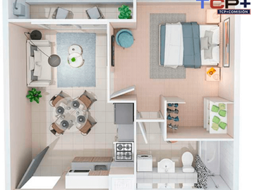 Departamento en Quinta Normal Planta 1d1b 31 m2 valor 2143 uf compra sin pie al 90% al 85% paga 5% al 80% paga un 10% préstamo 5% y 10%  en cuotas