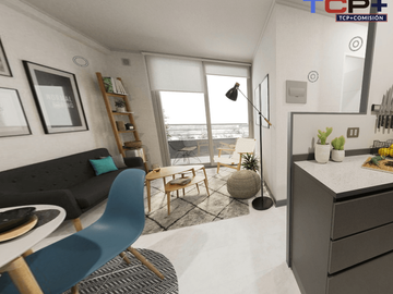 Departamento 2d1b 37 m2 valor 2258 uf  compra con promociones al 90% al 85% y al 80% bono pie del 5% y 10% préstamo 5% y 10%