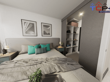 Departamento 2d1b 37 m2 valor 2258 uf  compra con promociones al 90% al 85% y al 80% bono pie del 5% y 10% préstamo 5% y 10%