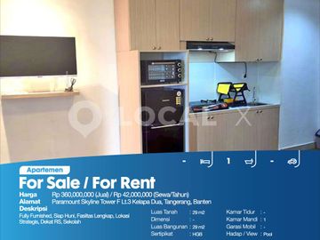 Apartemen Paramount Skyline Tower F Lt.3 Kelapa Dua, Tangerang, Banten