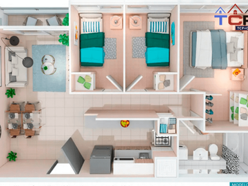 Departamento en Independencia Planta 3d1b 47 m2 valor 2332 uf compra con bono pie del 5% y 10%