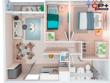 Departamento en Renca 2d1b 37 m2 valor 1964 uf compra con beneficio del 5% y 10% aplica bono pie préstamo del 5% y 10%