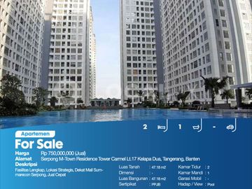 Apartemen Serpong M Town Residence Tower Carmel Lt.17 Kelapa Dua, Tangerang, Banten