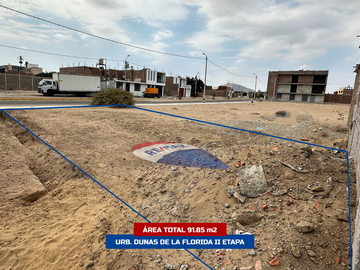 TERRENO FRENTE A AVENIDA - DUNAS DE LA FLORIDA II ETAPA (ICA)
