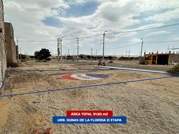 TERRENO FRENTE A AVENIDA - DUNAS DE LA FLORIDA II ETAPA (ICA)
