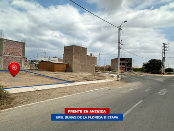 TERRENO FRENTE A AVENIDA - DUNAS DE LA FLORIDA II ETAPA (ICA)