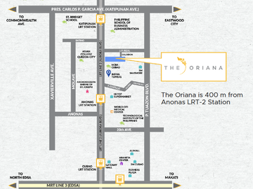 𝟏𝟐% 𝐃𝐏 𝐏𝐑𝐎𝐌𝐎|𝗧𝗛𝗘 𝗢𝗥𝗜𝗔𝗡𝗔 in Aurora Blvd., Project 4, Quezon City 1 Bedroom near LRT 2, Eastwood, Gateway, UP, Ateneo, Araneta Center