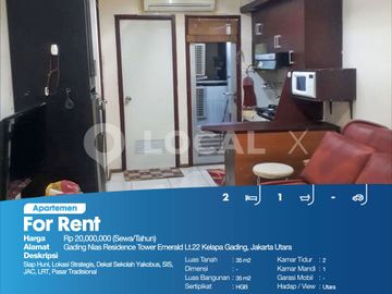 Apartemen Gading Nias Residence Tower Emerald Lt.22 Kelapa Gading, Jakarta Utara