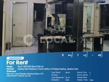 Apartemen Gading Nias Residence Tower Dahlia Lt.9 Kelapa Gading, Jakarta Utara