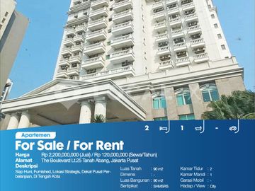 Apartemen The Boulevard Lt.25 Tanah Abang, Jakarta Pusat